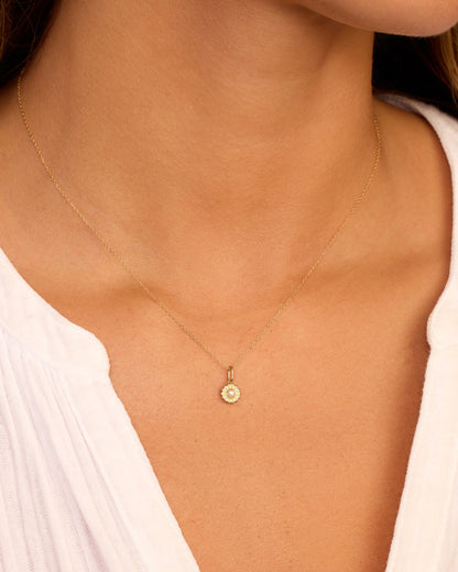 14K Gold Sun Birthstone Charm Necklace