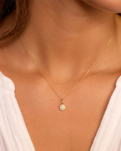 14K Gold Sun Birthstone Charm Necklace