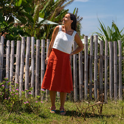 Midi Linen Wrap Skirt Beverly
