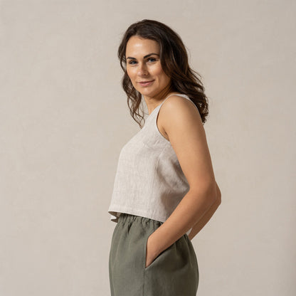 Linen Crop Top Ana Natural