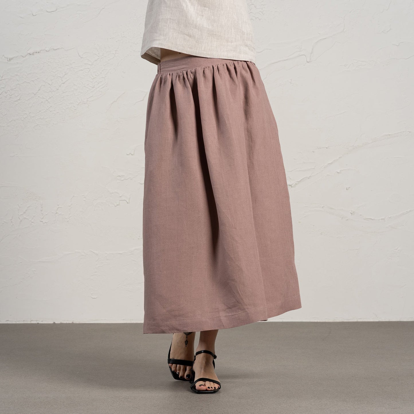 Linen Maxi Skirt with Pockets Sophia