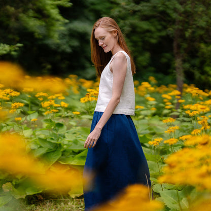 Linen Maxi Skirt with Pockets Sophia