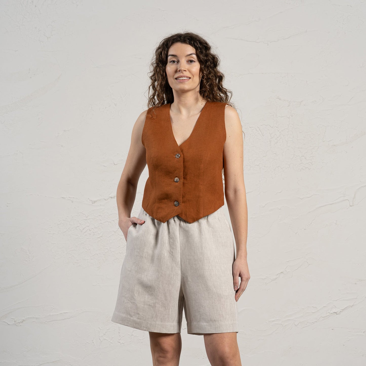 Classic Linen Waistcoat Ava