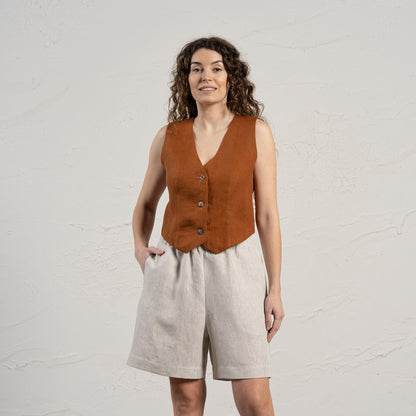 Classic Linen Waistcoat Ava