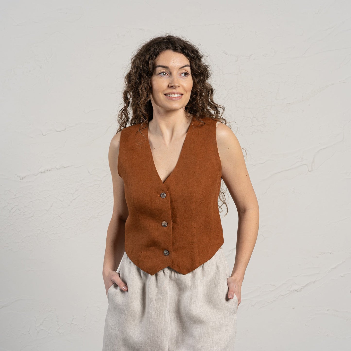 Classic Linen Waistcoat Ava
