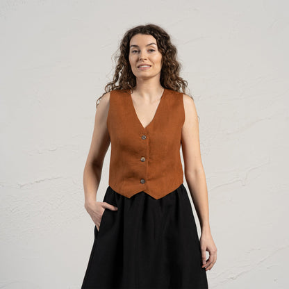 Elegant Linen Waistcoat Ava