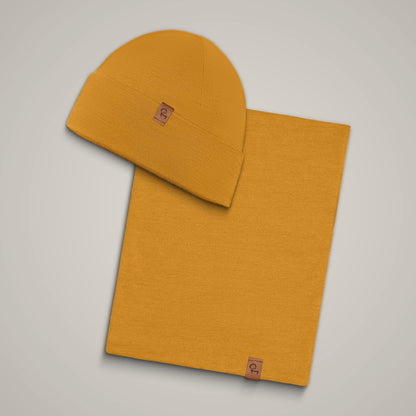 Women's Merino Beanie & Gaiter 2-Piece Yellow