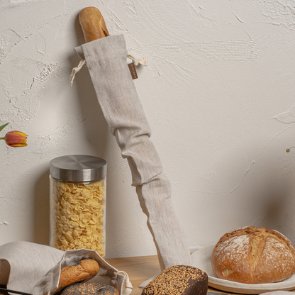 Natural 100% Linen Reusable Bread Bags 2-Pack