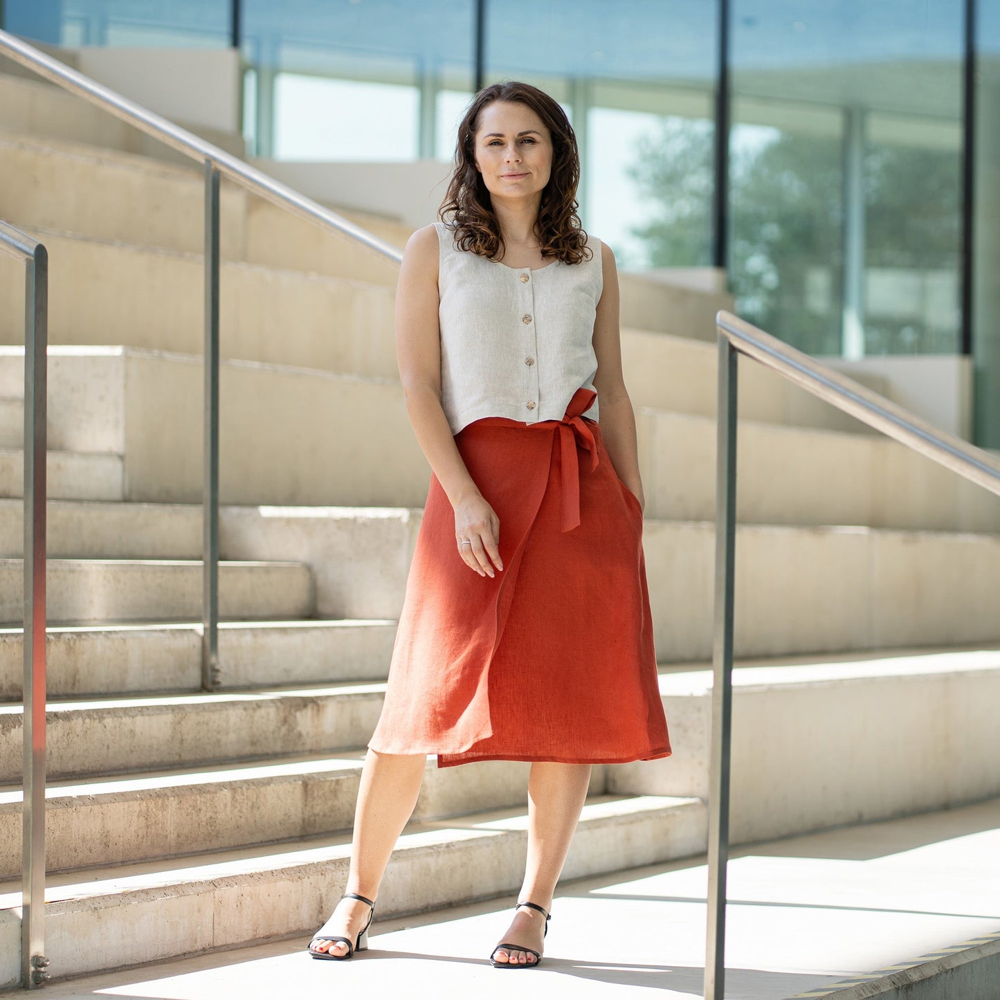 Linen Wrap Skirt Beverly