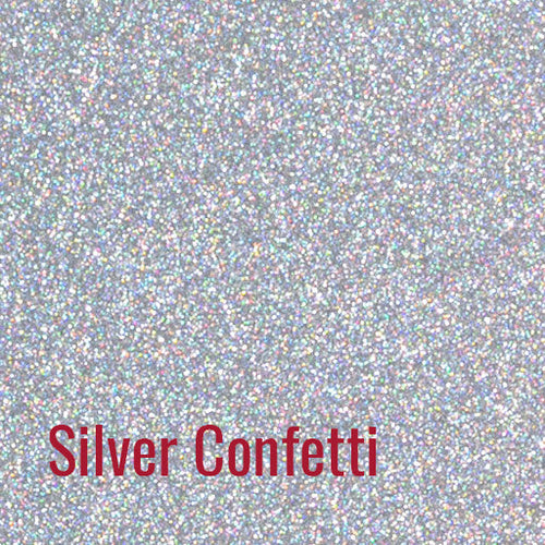 12" Silver Confetti - Siser Glitter Heat Transfer Vinyl (HTV)