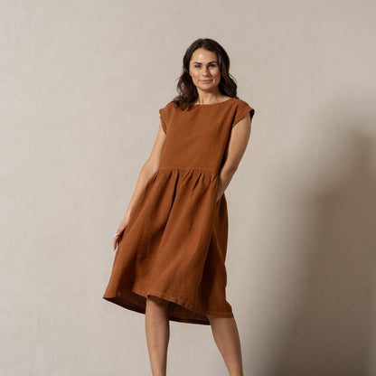 Smock Dress Cecilia Almond Brown
