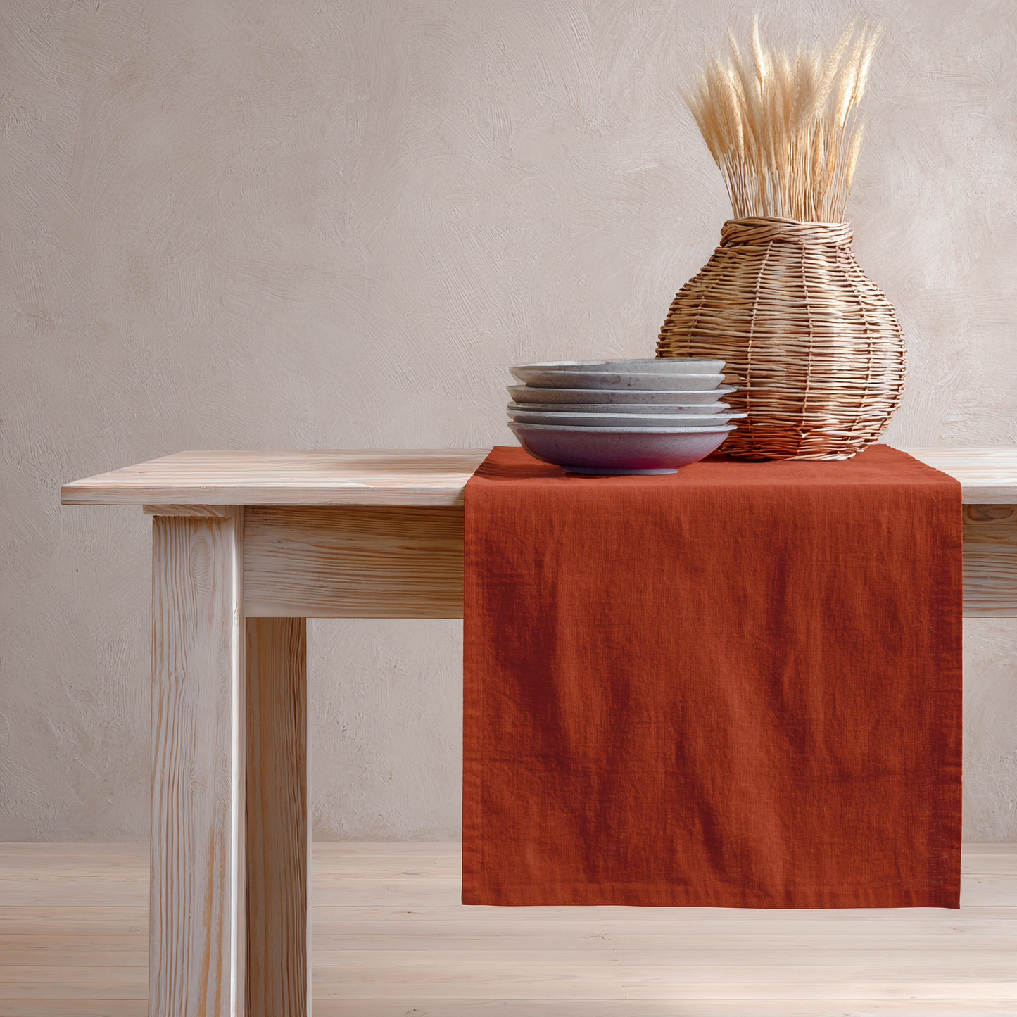 Natural 100% Linen Table Runner