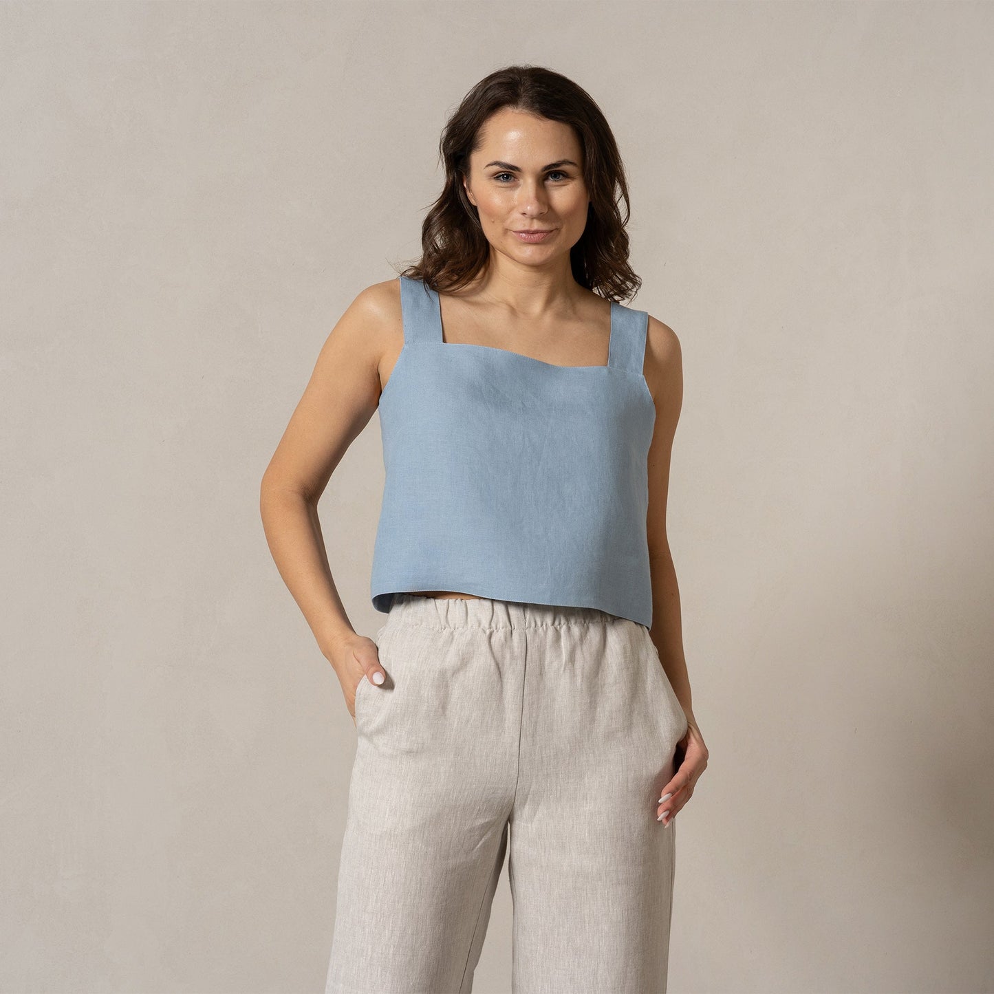100% Linen Summer Crop Top