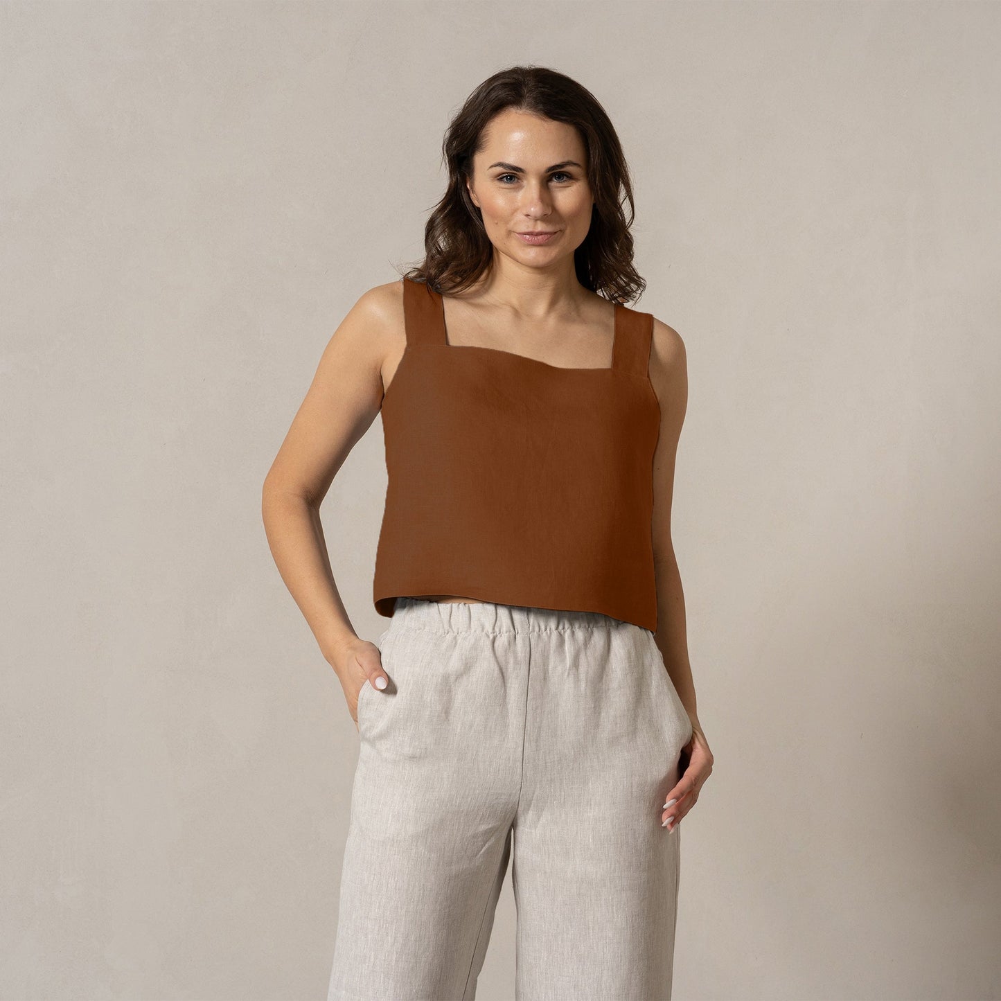 100% Linen Summer Crop Top