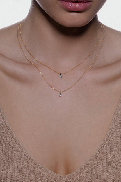 Birthstone Pendant | 9K White Gold