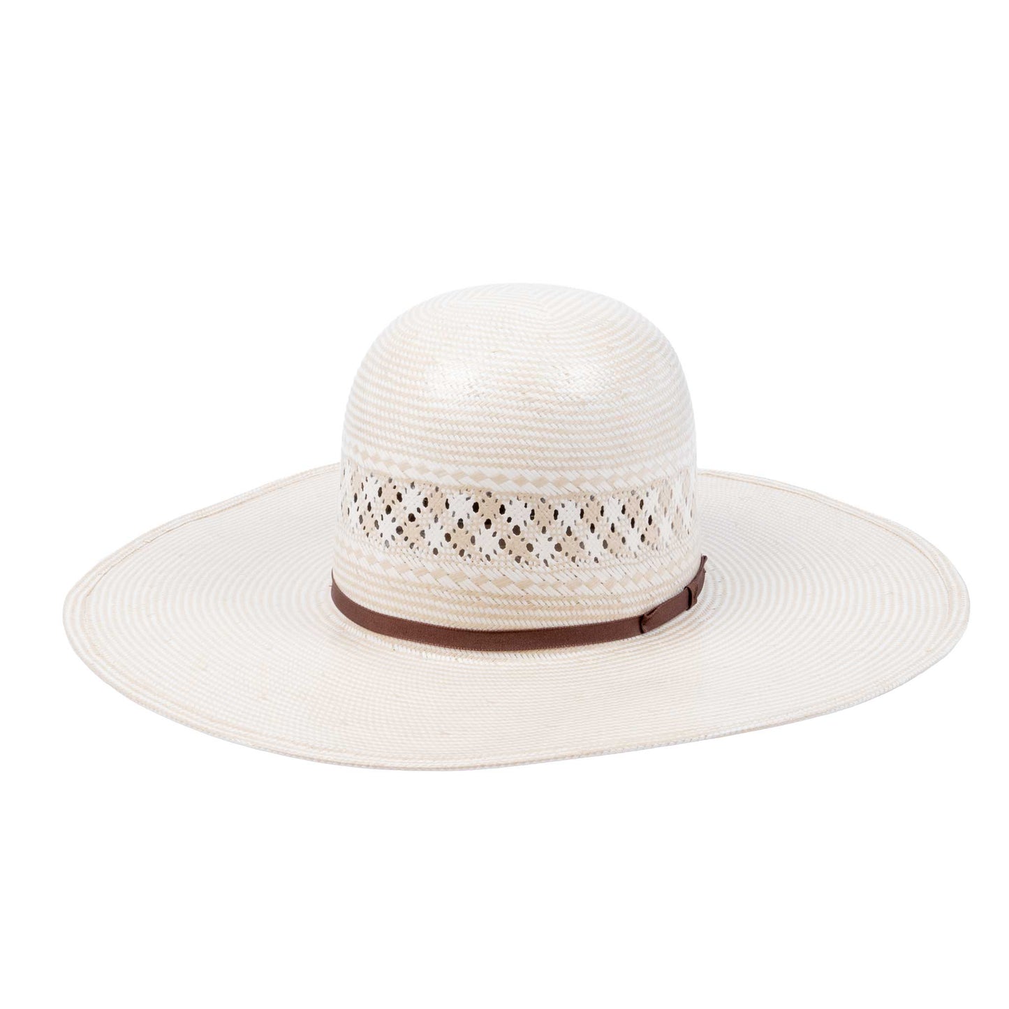 American Two Tone Vented  5" Open Crown Straw Hat