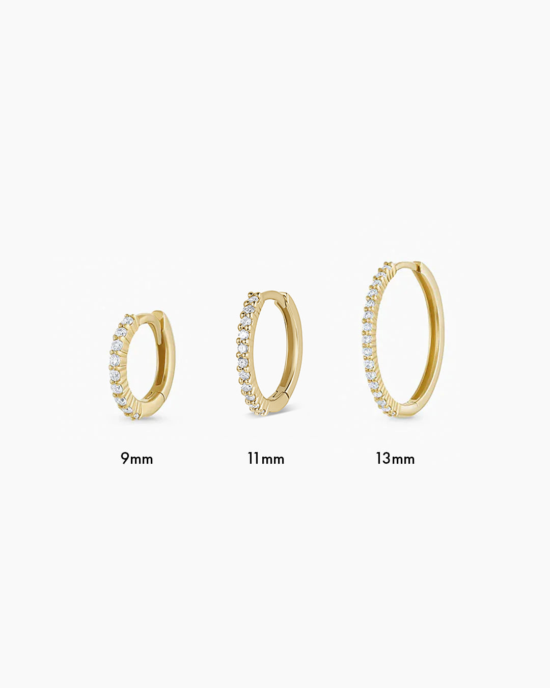 14K Diamond Pavé Single Huggie