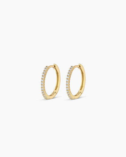 14K Diamond Pavé Huggies