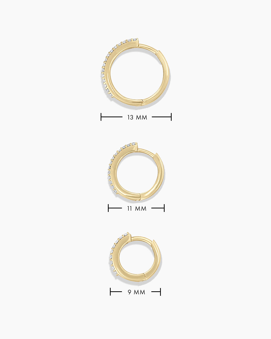 14K Diamond Double Down Huggies