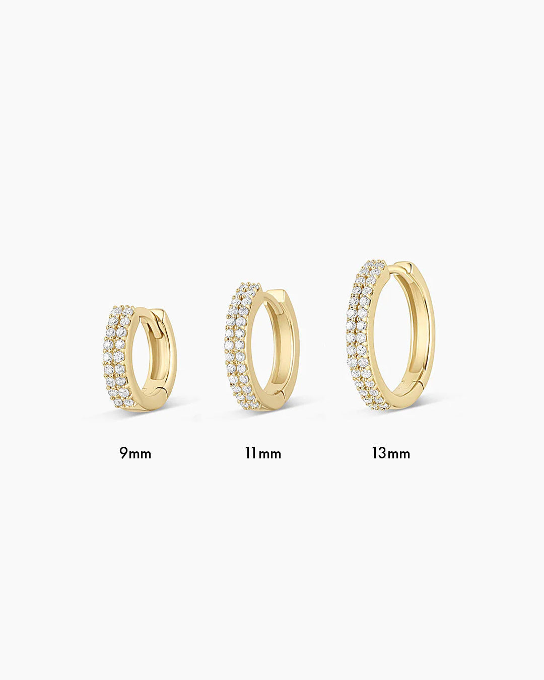 14K Diamond Double Down Huggies