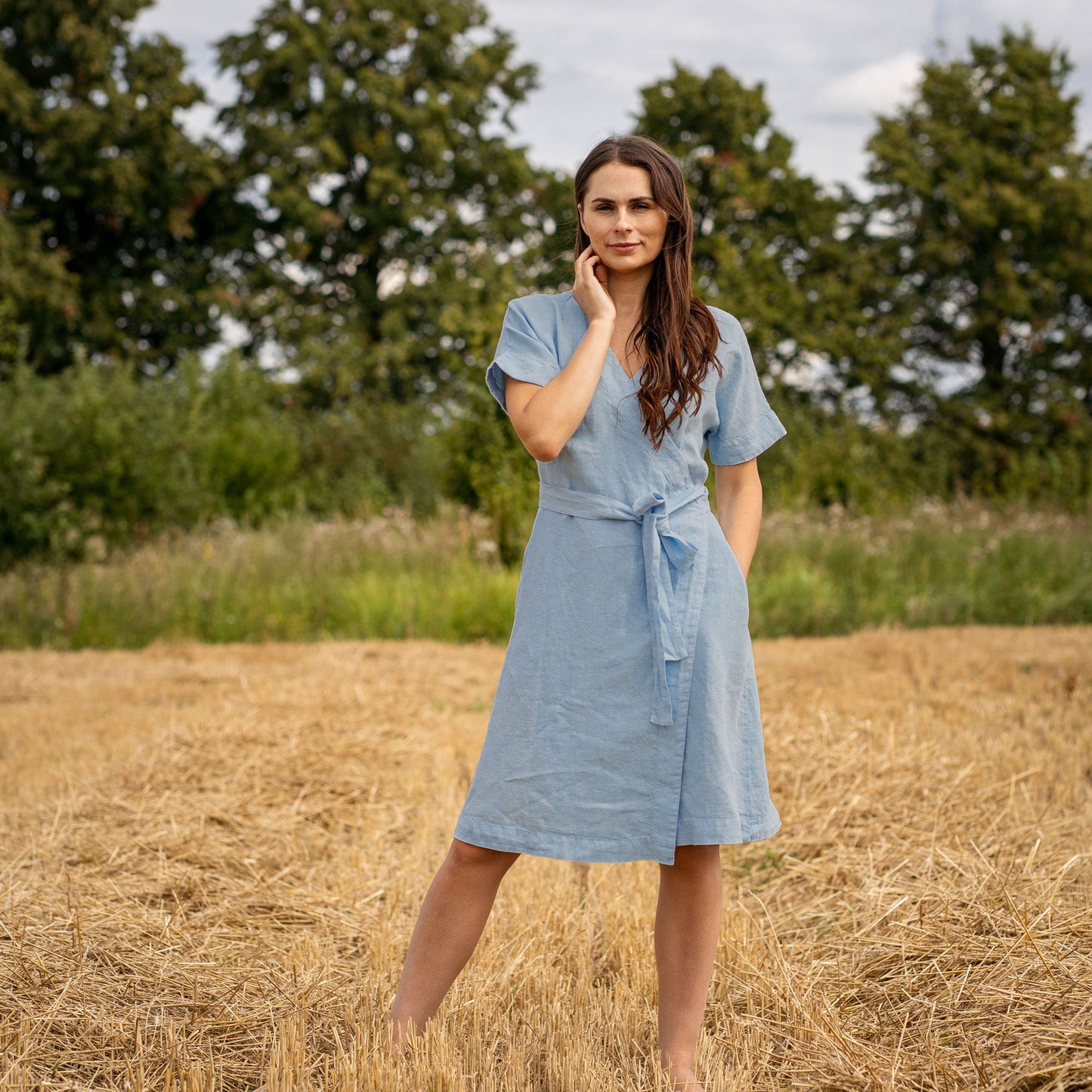Linen Wrap Dress Eliana