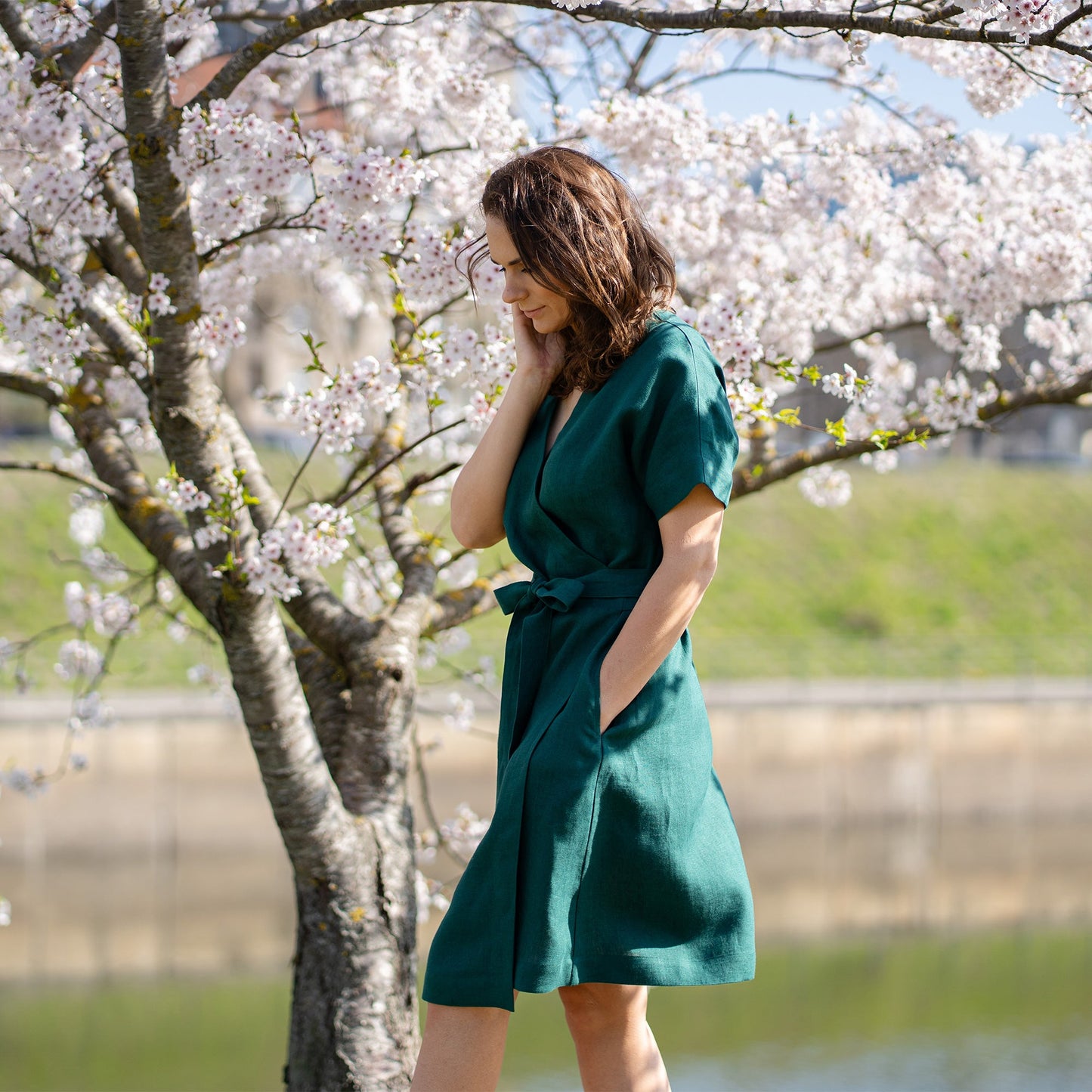 Linen Wrap Dress Eliana