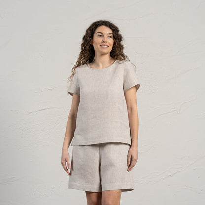 Linen T-Shirt Top Emma Natural