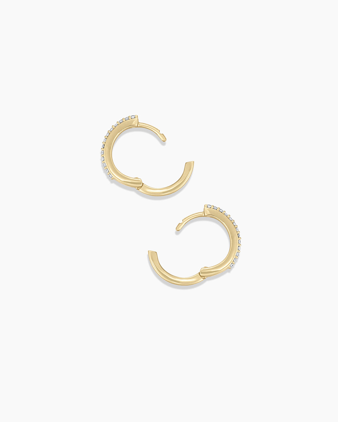 14K Diamond Double Down Huggies