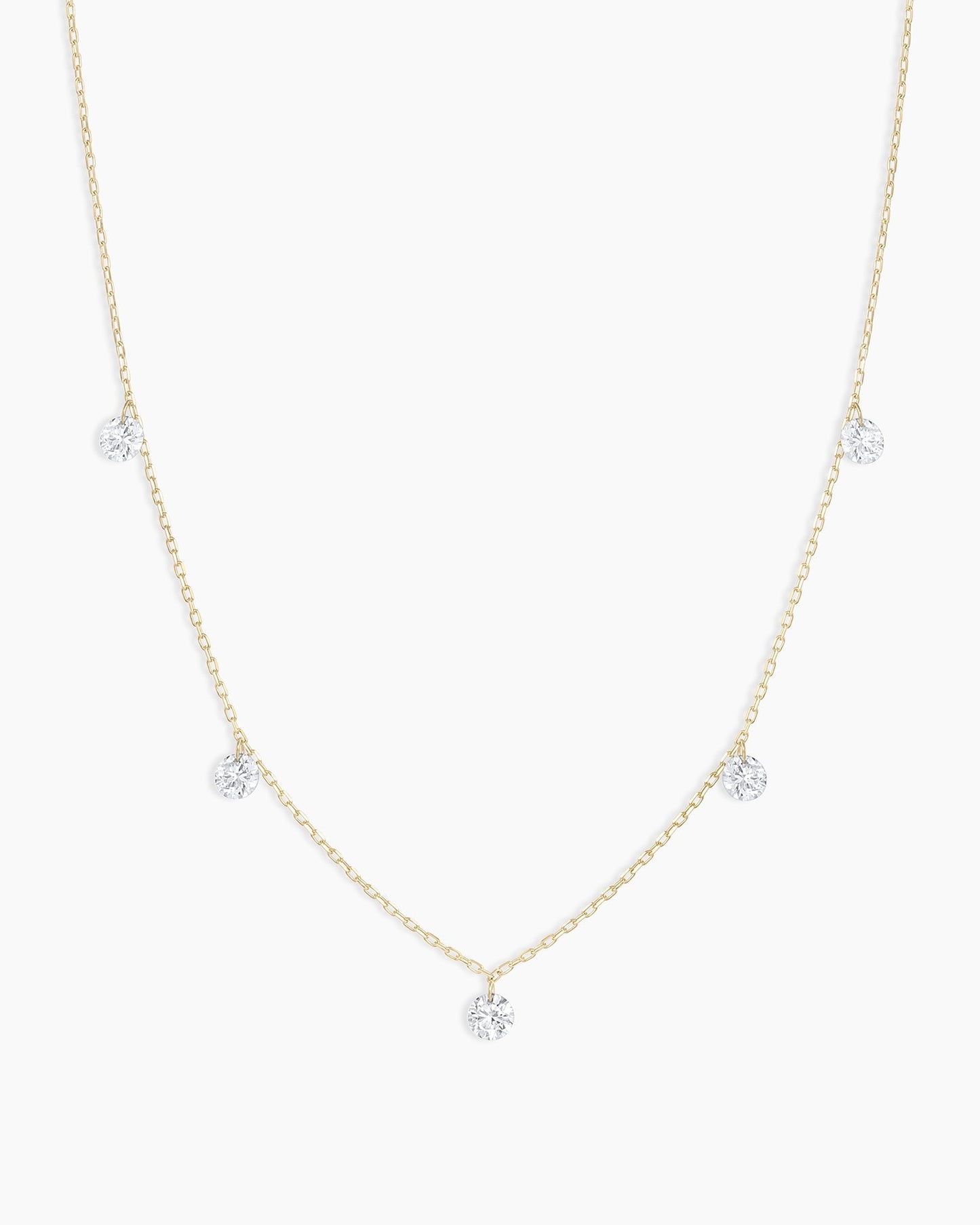 18K Floating Diamond Flutter Necklace