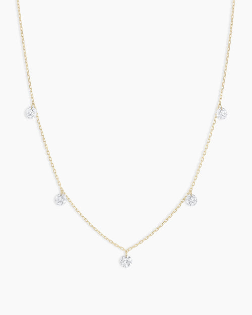 18K Floating Diamond Flutter Necklace