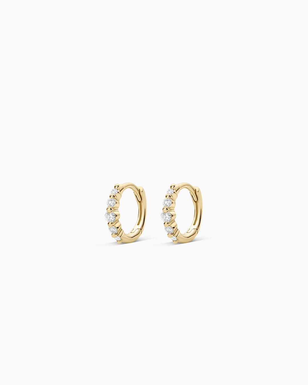 14K Elle Diamond Row Huggies