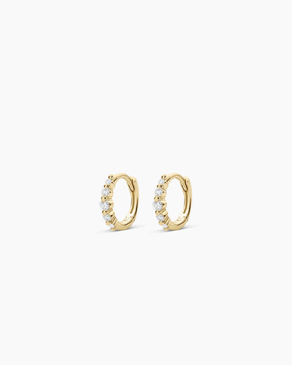 14K Elle Diamond Row Huggies