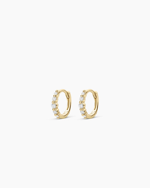 14K Elle Diamond Row Huggies