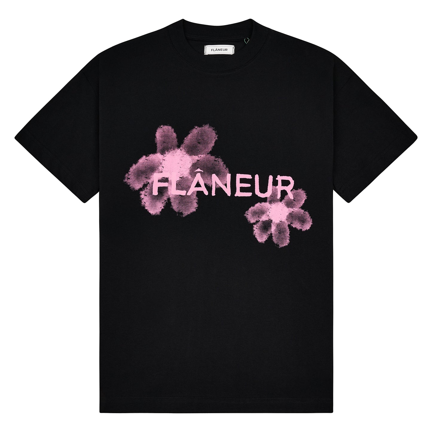 Floral Watercolor Tee | Black/Pink