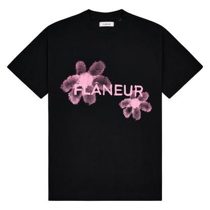 Floral Watercolor Tee | Black/Pink
