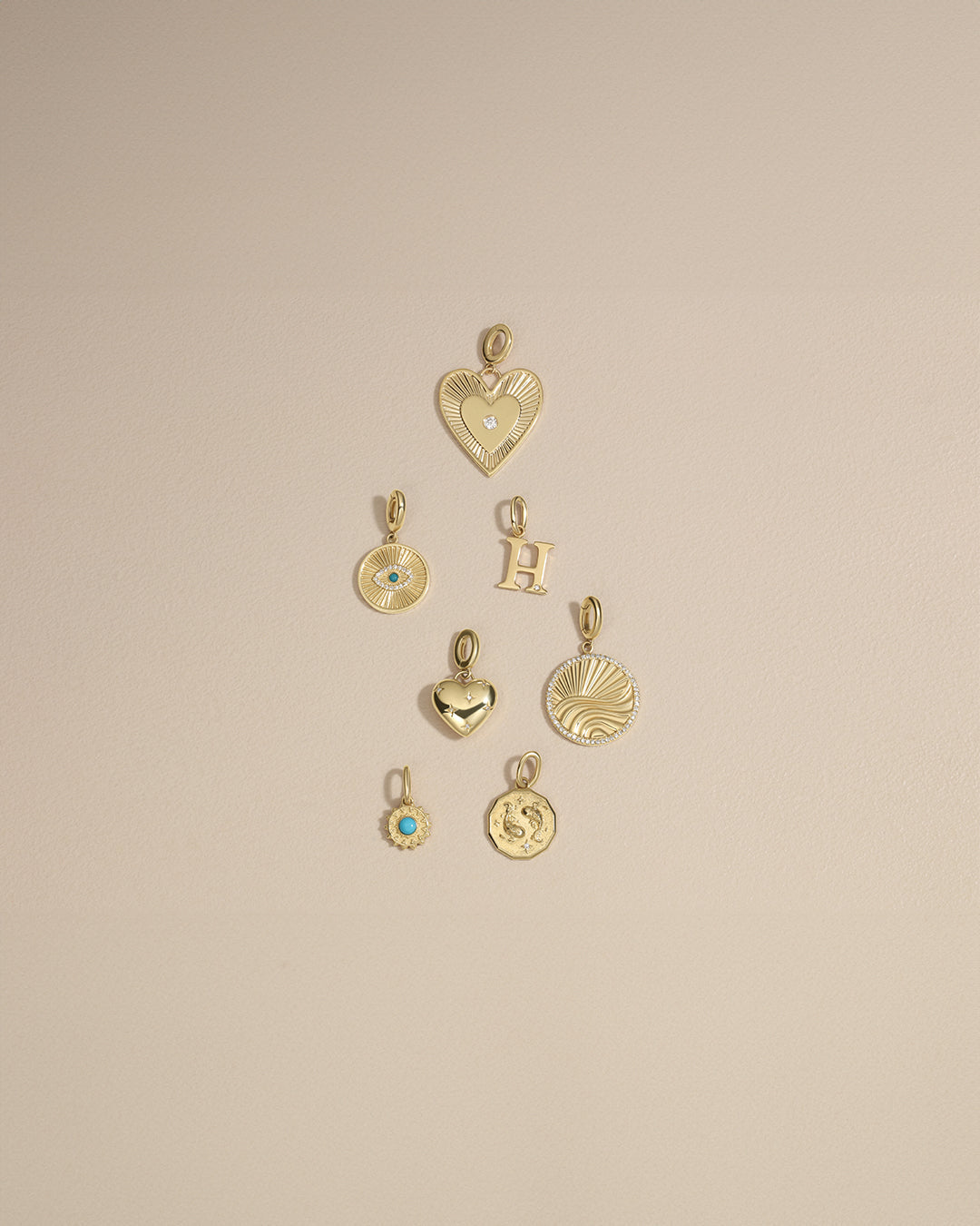 14K Diamond Vintage Alphabet Charm