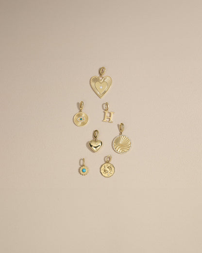 14K Diamond Vintage Alphabet Charm