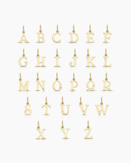 14K Diamond Vintage Alphabet Charm