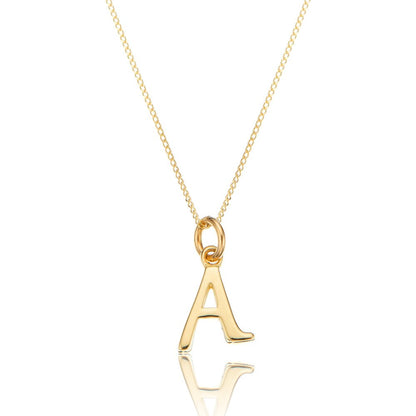 Gold Curve Initial Letter Necklace