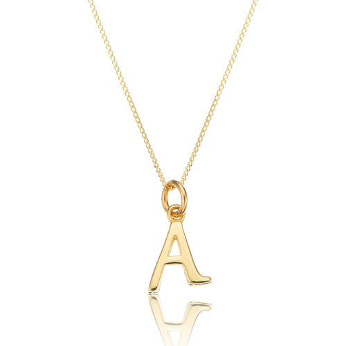 Gold Curve Initial Letter Necklace
