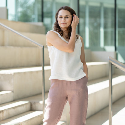 Linen Tank Top Hana Pure White