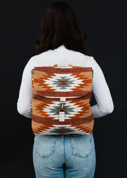 Brown, Rust & Teal Aztec Backpack
