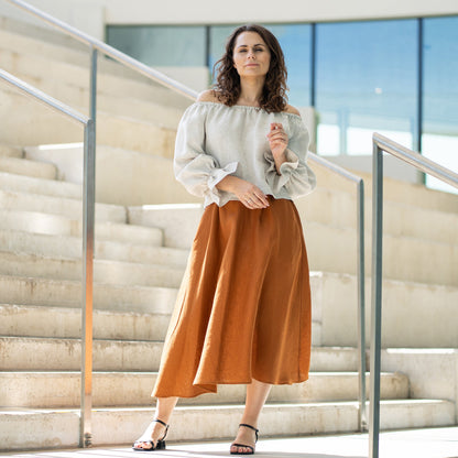 Off The Shoulder Linen Top Jessica