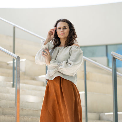 Off The Shoulder Linen Top Jessica