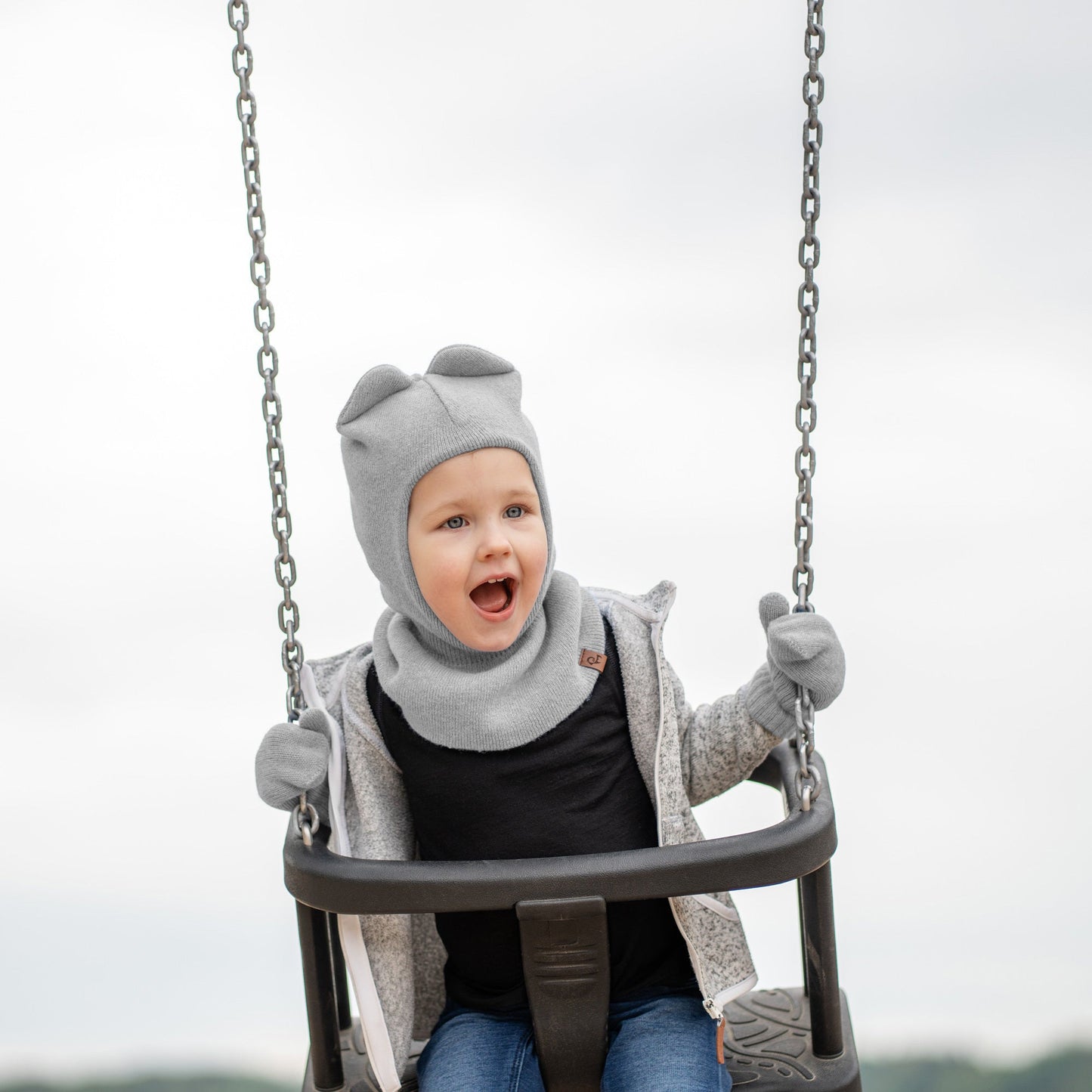 Kids' Knit Double Mittens Cashmere Blend