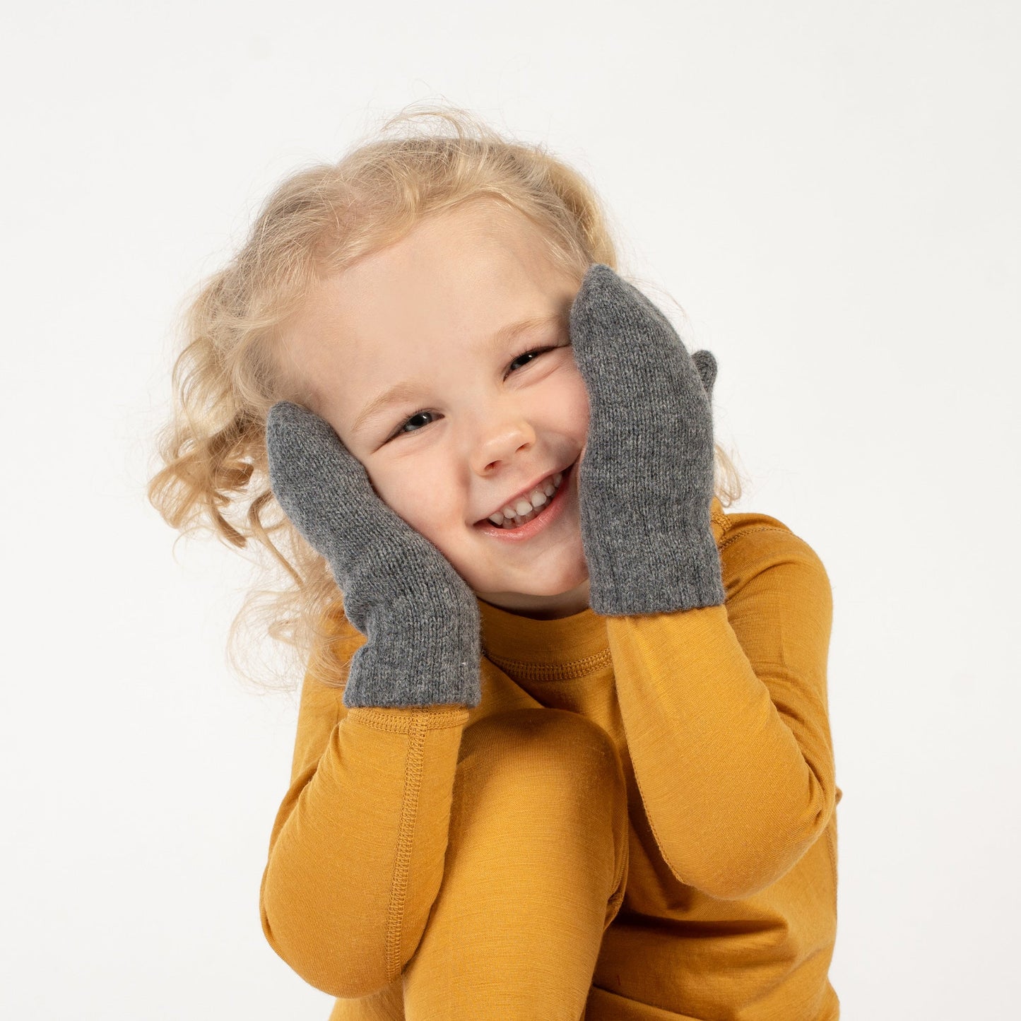 Kids' Knit Double Mittens Cashmere Blend