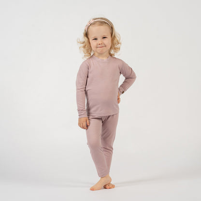 Kids' 160 Long Sleeve & Bottom 2-Piece Dusty Pink