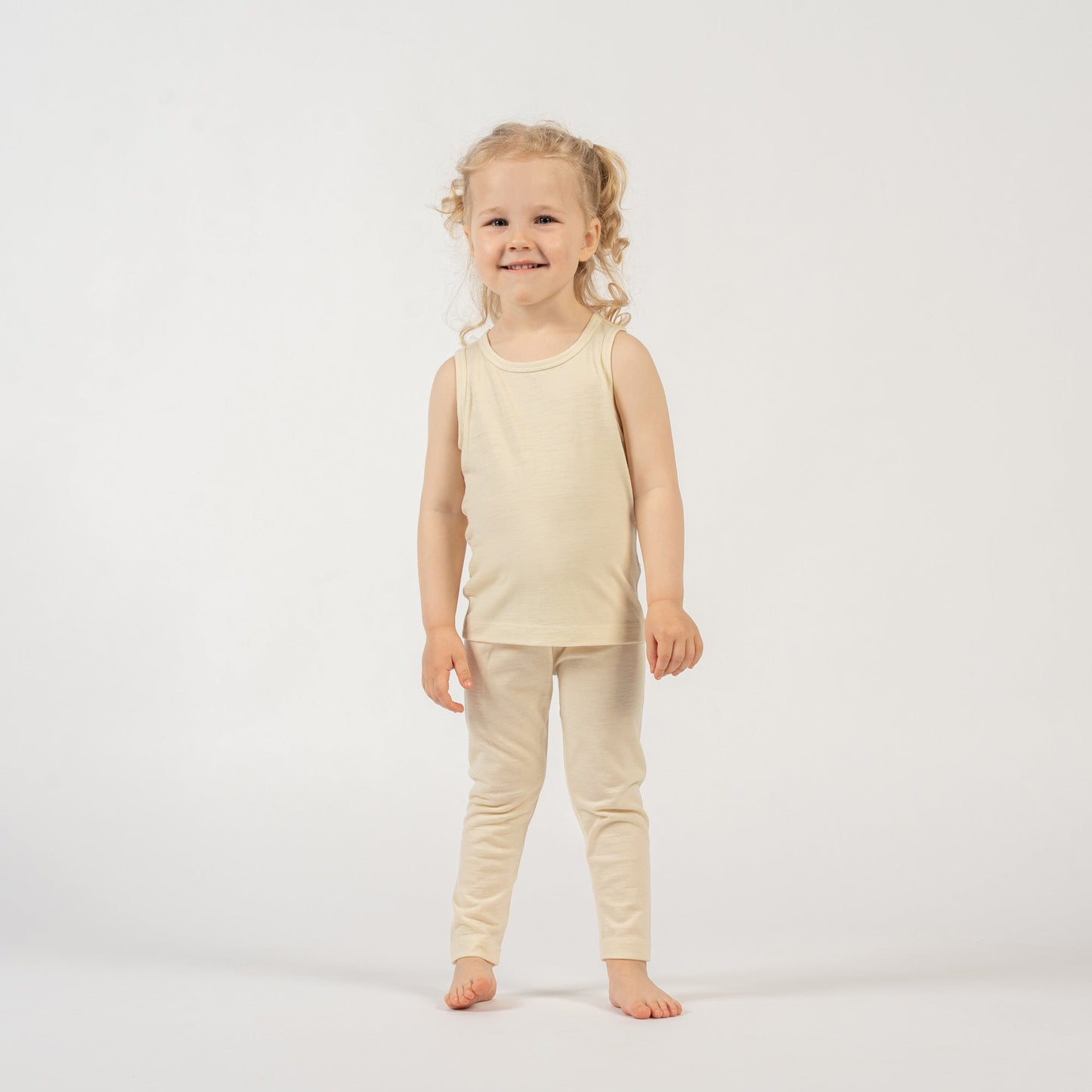 Kids' Merino Tank Top & Bottom 2-Piece Natural