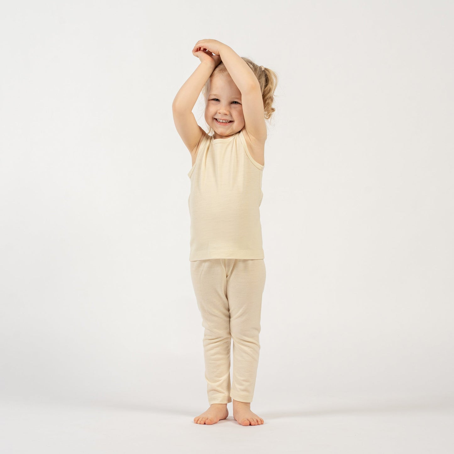 Kids' Merino Tank Top & Bottom 2-Piece Natural