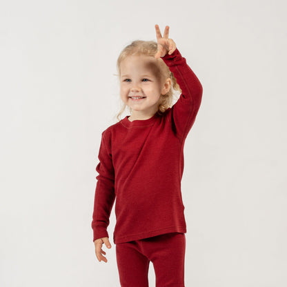 Kids' 250 Thermal Long Sleeve Crew Royal Cherry